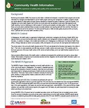 View details: Community Health Information: MAHEFA's experience in building data quality at the community level View details: Community Health Information: MAHEFA's experience in building data quality at the community level