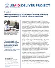 View details: Health Post Resupply Initiative to Address Commodity Management Skills of Health Extension Workers View details: Health Post Resupply Initiative to Address Commodity Management Skills of Health Extension Workers