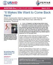View details: 'It Makes Me Want to Come Back Here': Silom Community Clinic's Approach to HTC Among MSM in Thailand View details: 'It Makes Me Want to Come Back Here': Silom Community Clinic's Approach to HTC Among MSM in Thailand